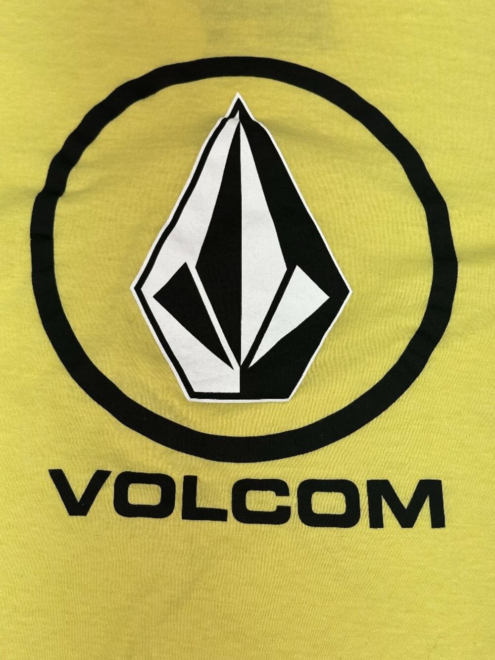 Volcom Boys Youth XL Yellow Circle Stone Logo T-Shirt Skate Surf 100% Cotton